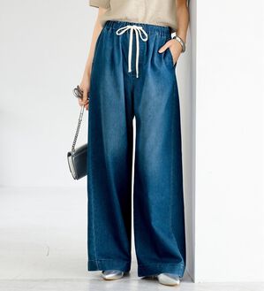 BELLUNA（ベルーナ）の「【ＭＵＤＡＺＥＲＯ】ワイドデニムイージーパンツ（ワイドパンツ・ガウチョ）」｜詳細画像