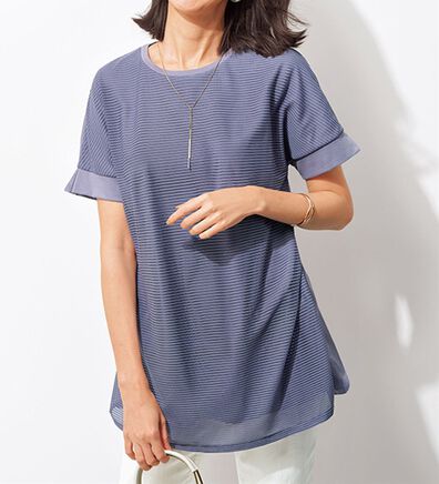 BELLUNA（ベルーナ）の「ボーダーチュール重ねチュニック（チュニック）」