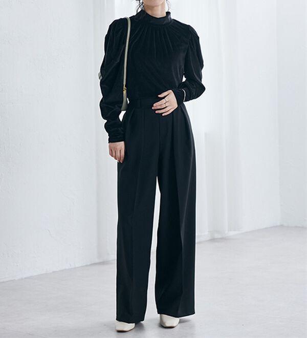 RANAN（ラナン）の「ベロアパワショルハイネックプルオーバー（カットソー）」｜詳細画像