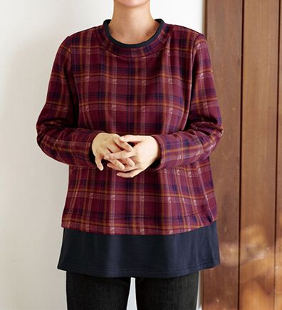 BELLUNA（ベルーナ）の「まるで着る毛布！静電防止付裏ファー重ね着風プルオーバー（カットソー）」