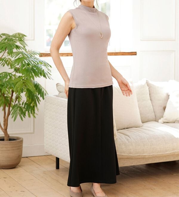 LAVIENNE（ラヴィエンヌ）の「【UVカット】綿１００％スリーブレスハイネックプルオーバー＜カラフルコットン＞（肌着・インナーウェア）」｜詳細画像