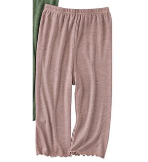 LAVIENNE（ラヴィエンヌ）の「うすくてのび～る発熱レギンス（５分丈）（肌着・インナーウェア）」｜ローズグレー