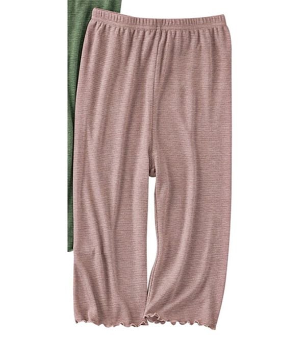 LAVIENNE（ラヴィエンヌ）の「うすくてのび～る発熱レギンス（５分丈）（肌着・インナーウェア）」｜ローズグレー