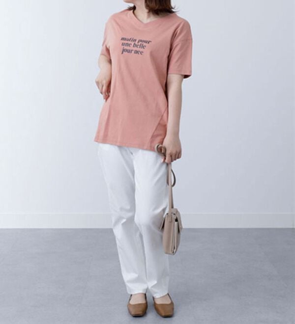 BELLUNA（ベルーナ）の「綿１００％切替デザインロゴプルオーバー（カットソー）」｜詳細画像