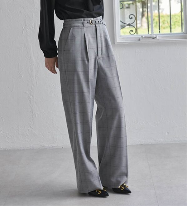 RANAN（ラナン）の「洗える！ベルト付ワイドパンツ（ワイドパンツ・ガウチョ）」｜詳細画像