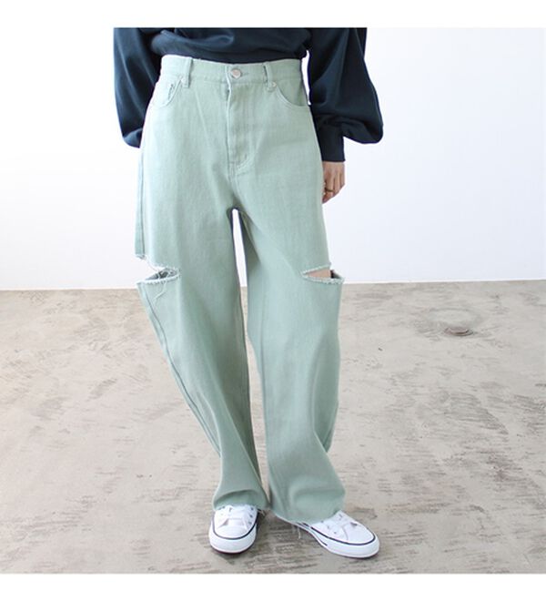 GeeRA（ジーラ）の「アソートカットアウトダメージパンツ（フルレングスパンツ）」｜詳細画像