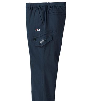 「＜フィラ＞素材で選べる！コットンストレッチカーゴ（メンズフルレングスパンツ）」｜ネイビーチノ