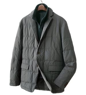 「＜コムルヴァン・オム＞丸八ダウンレイヤードジャケット（メンズダウンジャケット）」｜杢グレー