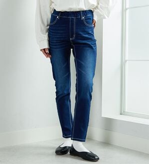 A HAPPY MARILYN（アハッピーマリリン）の「【Ｍ～８Ｌ】【選べる丈】魔法の美ライン ストレッチ スキニー デニムパンツ（スリム・スキニーパンツ）」｜加工無／インディゴ