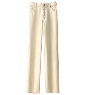 BELLUNA（ベルーナ）の「＜ｍｏｚ＞デニムストレートパンツ（フルレングスパンツ）」｜オフベージュ