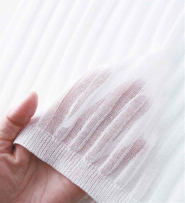 RANAN（ラナン）の「5分袖シアーラメリブニット（ニット・セーター）」｜詳細画像