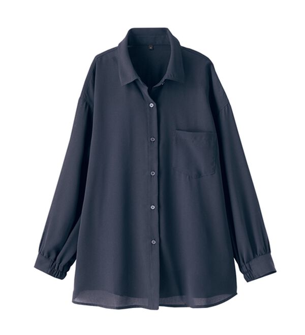 BELLUNA（ベルーナ）の「イージーケア！とろみ素材ビッグシャツ（シャツ）」｜詳細画像