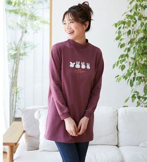 「ミッフィーの綿１００％ゆったりチュニック（チュニック）」｜ワイン