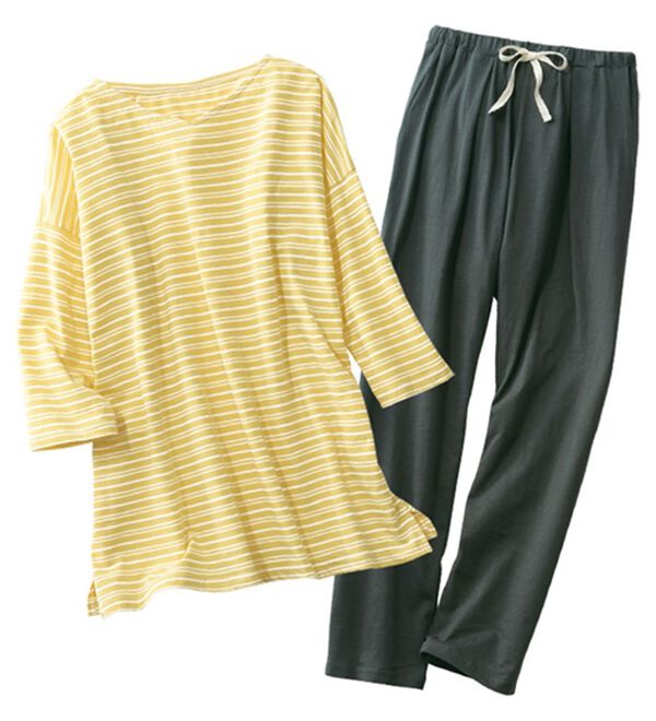 LAVIENNE（ラヴィエンヌ）の「１日中着ていたくなる綿１００％パジャマ（パジャマ・ルームウェア）」｜マスタードボーダー