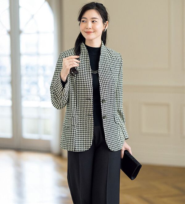 ルフラン（ルフラン）の「シルクノイル混デザイン衿ジャケット＜クイレス＞（その他ジャケット）」｜詳細画像