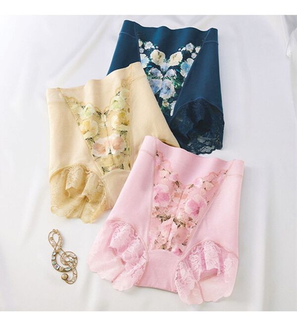 「【３色組】贅沢きれい色レースブラ・ガードル（ブラジャー）」｜詳細画像