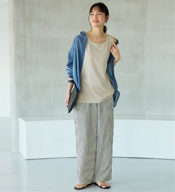 BELLUNA（ベルーナ）の「ヒンヤリ！綿１００％サマ見えタンクトップ（タンクトップ・キャミソール）」｜詳細画像