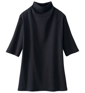 LAVIENNE（ラヴィエンヌ）の「着回し抜群！綿１００％ＵＶ対策トップス（カットソー）」｜ブラック