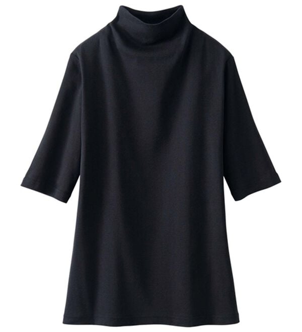 LAVIENNE（ラヴィエンヌ）の「着回し抜群！綿１００％ＵＶ対策トップス（カットソー）」｜ブラック