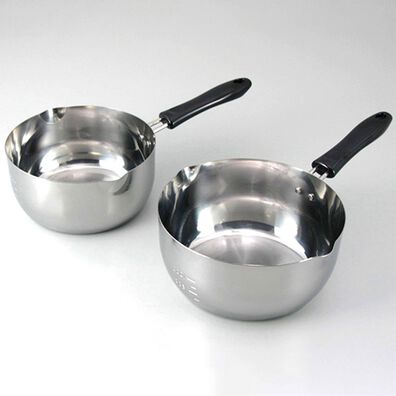 「日本製ゆきひら鍋２点セット（１６・１８ｃｍ）（鍋・フライパン）」