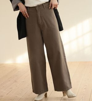 A HAPPY MARILYN（アハッピーマリリン）の「【Ｍ～７Ｌ】＜新色追加＞美脚＆美尻が叶う！優勝ワイドパンツ（ワイドパンツ・ガウチョ）」｜チノ／ダークモカ