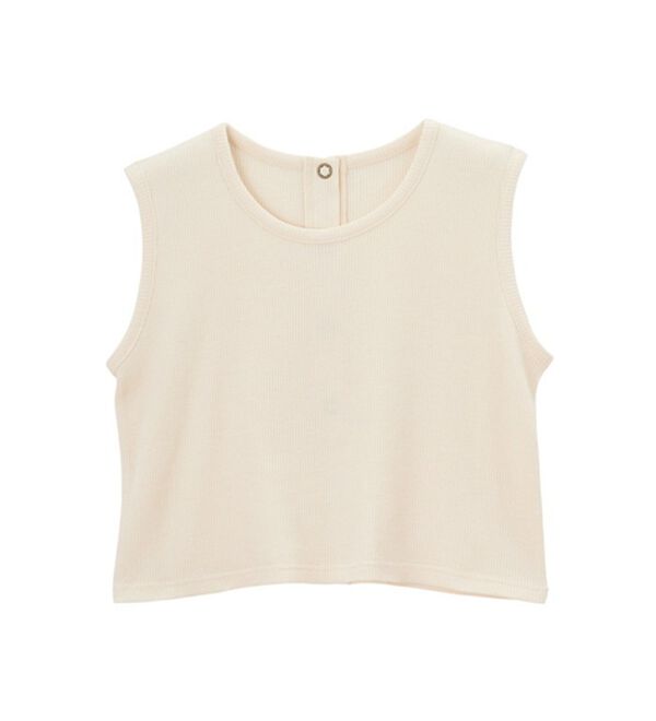 GeeRA（ジーラ）の「スナップボタンワッフルクロップドトップス（カットソー）」｜詳細画像