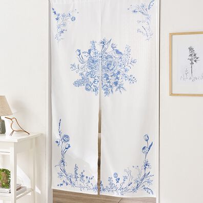 「クラシカルな花柄のれん「インブルーム」（のれん・間仕切り・カフェカーテン）」