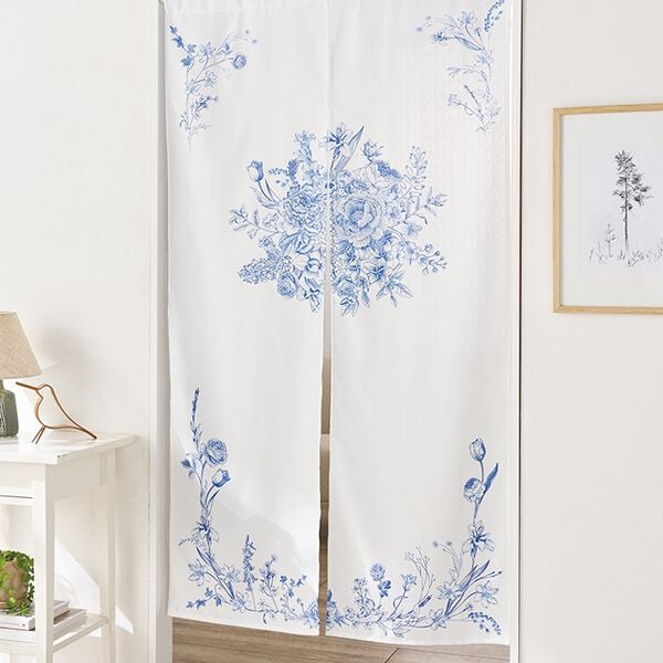 「クラシカルな花柄のれん「インブルーム」（のれん・間仕切り・カフェカーテン）」｜詳細画像