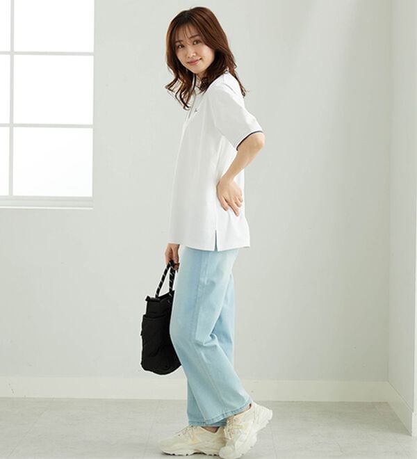 BELLUNA（ベルーナ）の「多機能付配色刺しゅうポロシャツ（カットソー）」｜詳細画像