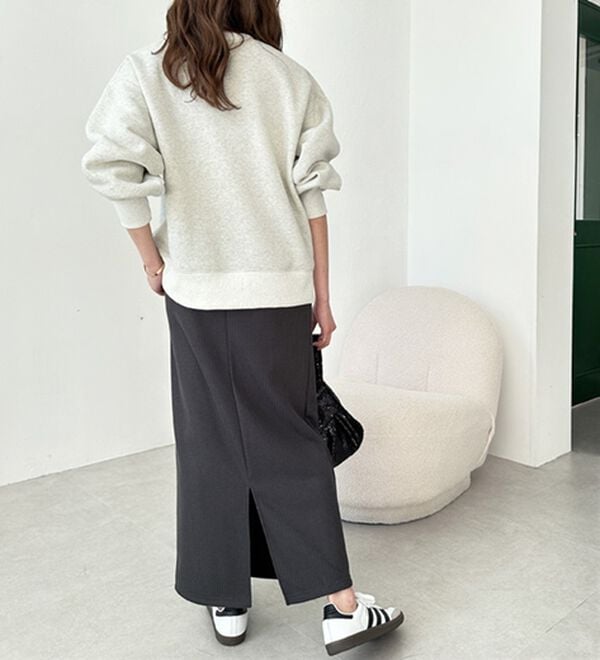 GeeRA（ジーラ）の「ふわふわあったか！裏起毛リブスカート（ロングスカート）」｜詳細画像