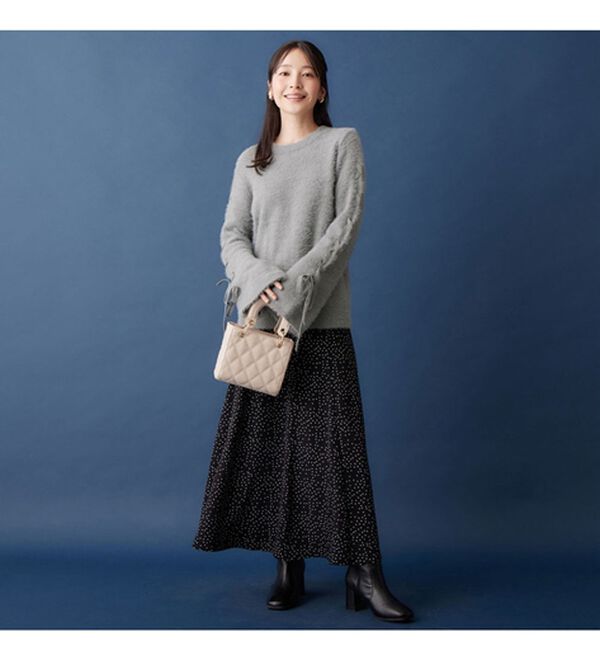 alotta（アロッタ）の「レースアップフレアー袖シャギーニット（ニット・セーター）」｜詳細画像