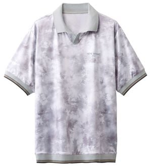 「＜テットオム＞接触冷感ムラ染デザインポロシャツ（メンズポロシャツ）」｜ホワイト