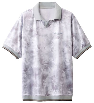 「＜テットオム＞接触冷感ムラ染デザインポロシャツ（メンズポロシャツ）」