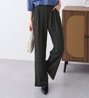 alotta（アロッタ）の「ぐーんと伸びる！ラクして美脚ワイドパンツ（ワイドパンツ・ガウチョ）」｜ブラック
