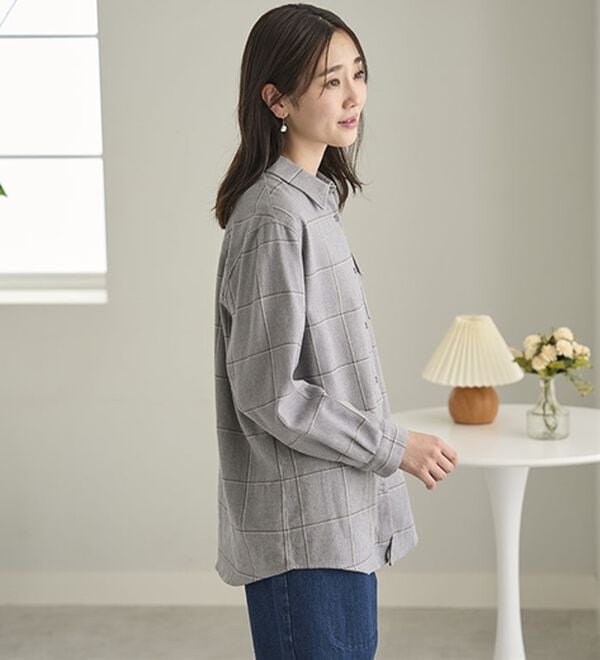 BELLUNA（ベルーナ）の「《ＨｕｇＲｅａｍコットン》ポケットシャツ（シャツ）」｜詳細画像