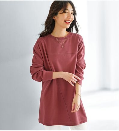 BELLUNA（ベルーナ）の「【快適Ｌａｂ．】ふんわりピーチ起毛切替チュニック（チュニック）」