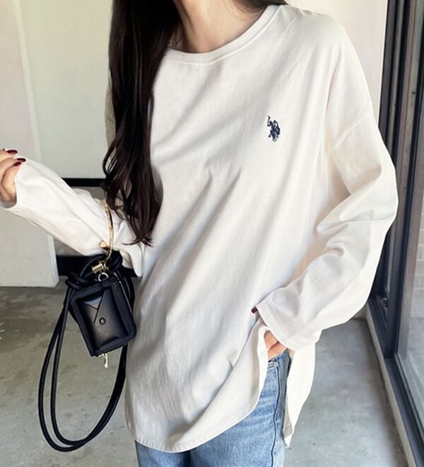 GeeRA（ジーラ）の「【Ｕ．Ｓ．ＰＯＬＯ ＡＳＳＮ】オーバーサイズ刺しゅうロンＴ（カットソー）」｜詳細画像