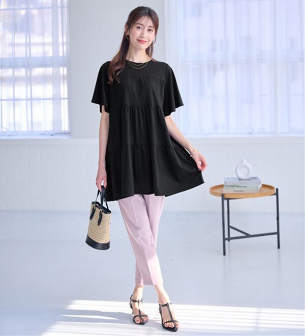 alotta（アロッタ）の「楽に可愛く！ふんわり綿混ティアードチュニック（チュニック）」｜詳細画像