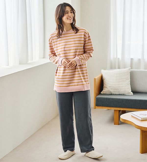 LAVIENNE（ラヴィエンヌ）の「肌側綿１００％あったかフリースボトム（その他パンツ）」｜詳細画像