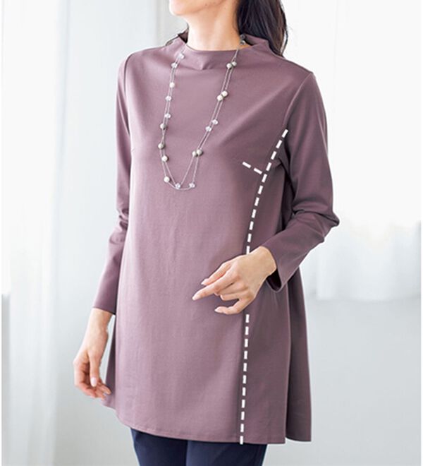 VINNO（ヴィノ）の「＜日本製＞美の艶コットン１００％チュニック（チュニック）」｜詳細画像