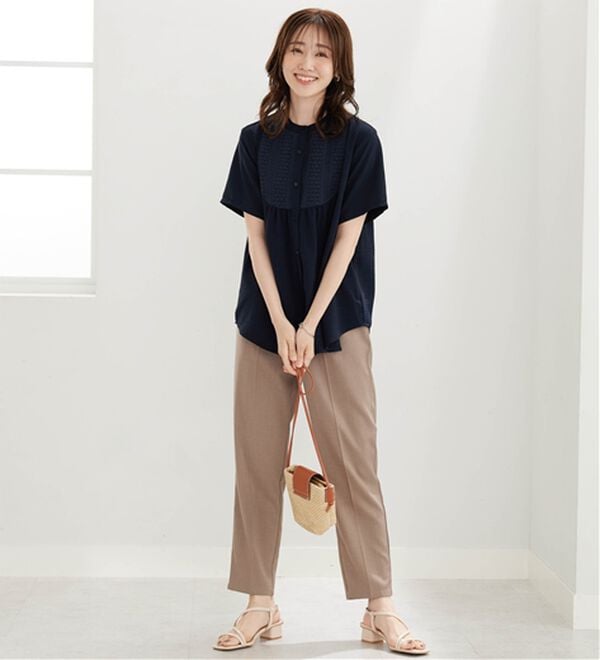 BELLUNA（ベルーナ）の「【多機能付き】お手入れ楽々！レース使いシャツチュニック（チュニック）」｜詳細画像