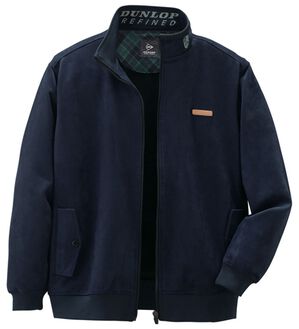 「＜ダンロップ・リファインド＞のびのびスエード調快適ブルゾン（メンズブルゾン）」｜ネイビー