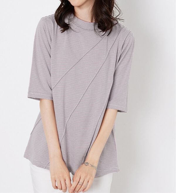 BELLUNA（ベルーナ）の「細ボーダータックデザインチュニック（チュニック）」｜詳細画像