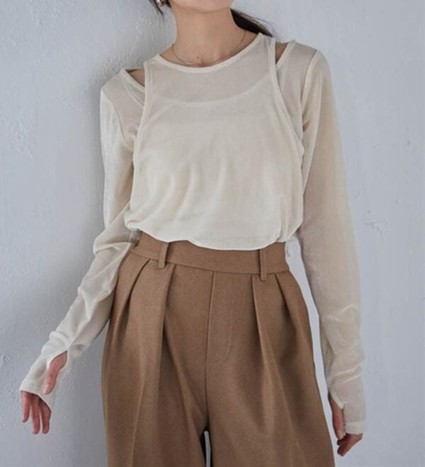RANAN（ラナン）の「２ＷＡＹレイヤードシアーベロアトップス（カットソー）」｜詳細画像