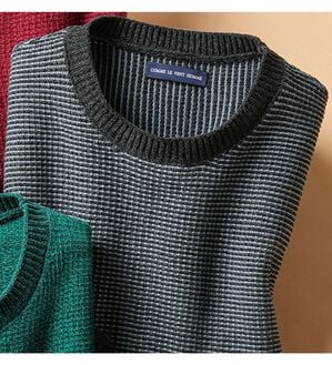 「＜コムルヴァン・オム＞洗える洗練モールセーター（メンズニット・セーター）」｜チャコールグレー