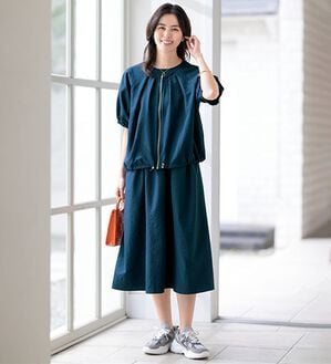 ルフラン（ルフラン）の「お買得＊活躍ブルゾン＆ワンピ（ブラウススーツ）」｜ネイビー