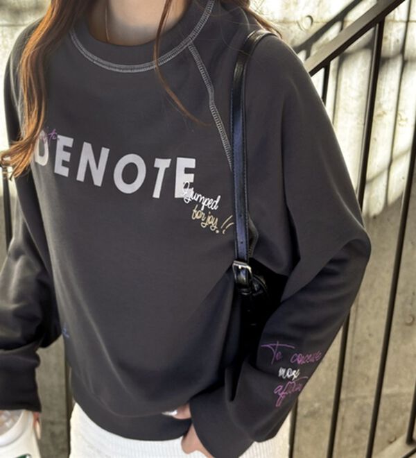 GeeRA（ジーラ）の「ミックスロゴ裏毛スウェット（カットソー）」｜チャコール