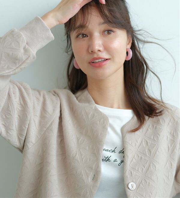 BELLUNA（ベルーナ）の「幾何柄ジャカード素材カーディガン（その他カーディガン）」｜詳細画像