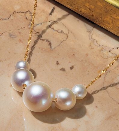 ルフラン（ルフラン）の「１８金あこや真珠グラデーションネックレス（ネックレス・ペンダント）」