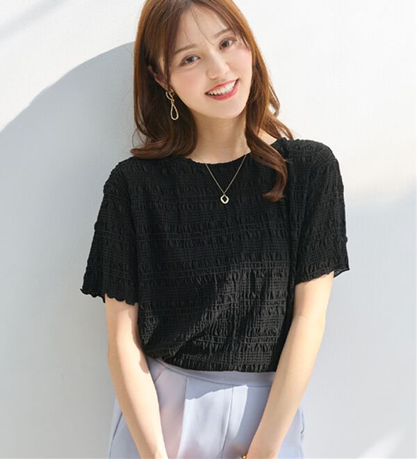 alotta（アロッタ）の「シアーシャーリングプルオーバー（カットソー）」｜ブラック